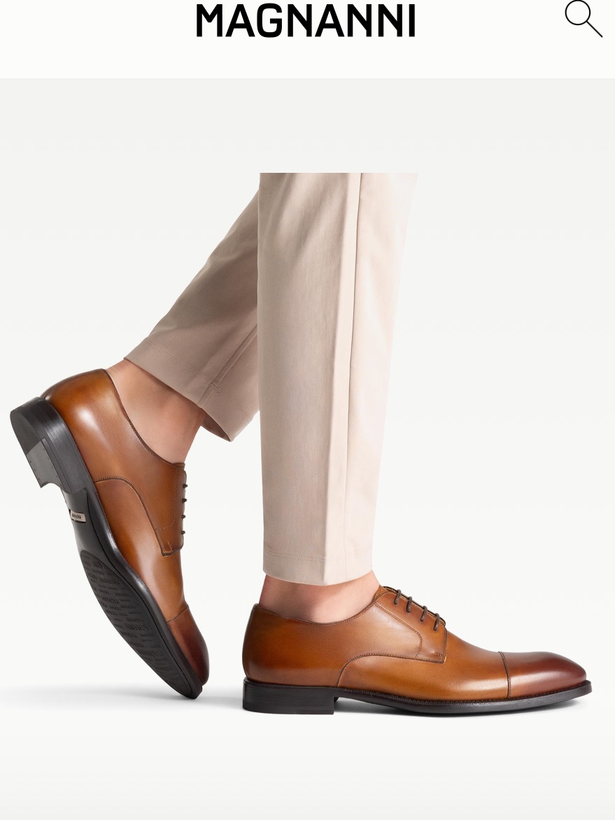 Magnanni Men Samson Burnished Cap Toe Derby - Size 9.5 New /No Box $395